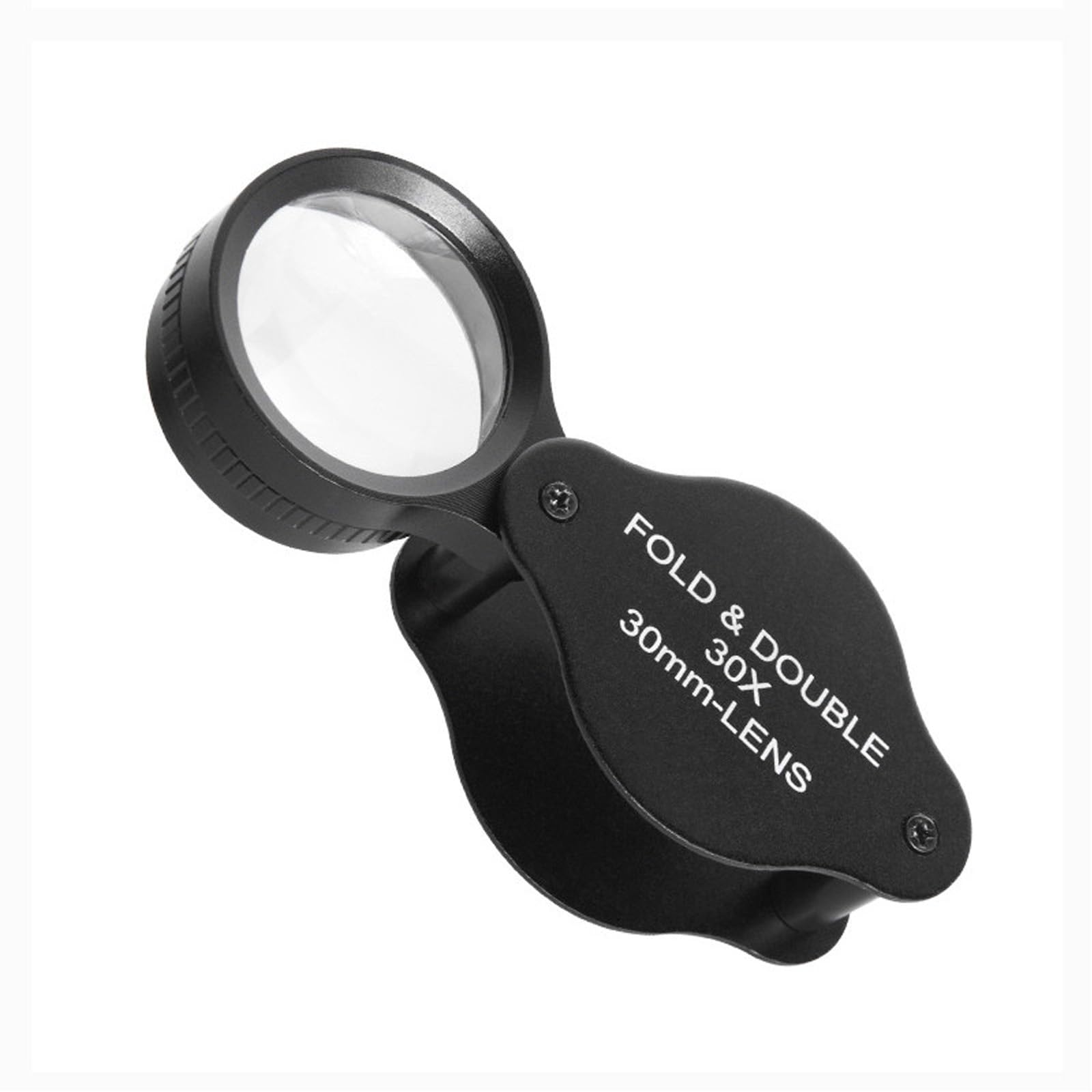 Foldable Magnifier Glass 30X Loupe Inspection Lens Handheld for Coin Jewelry Observation