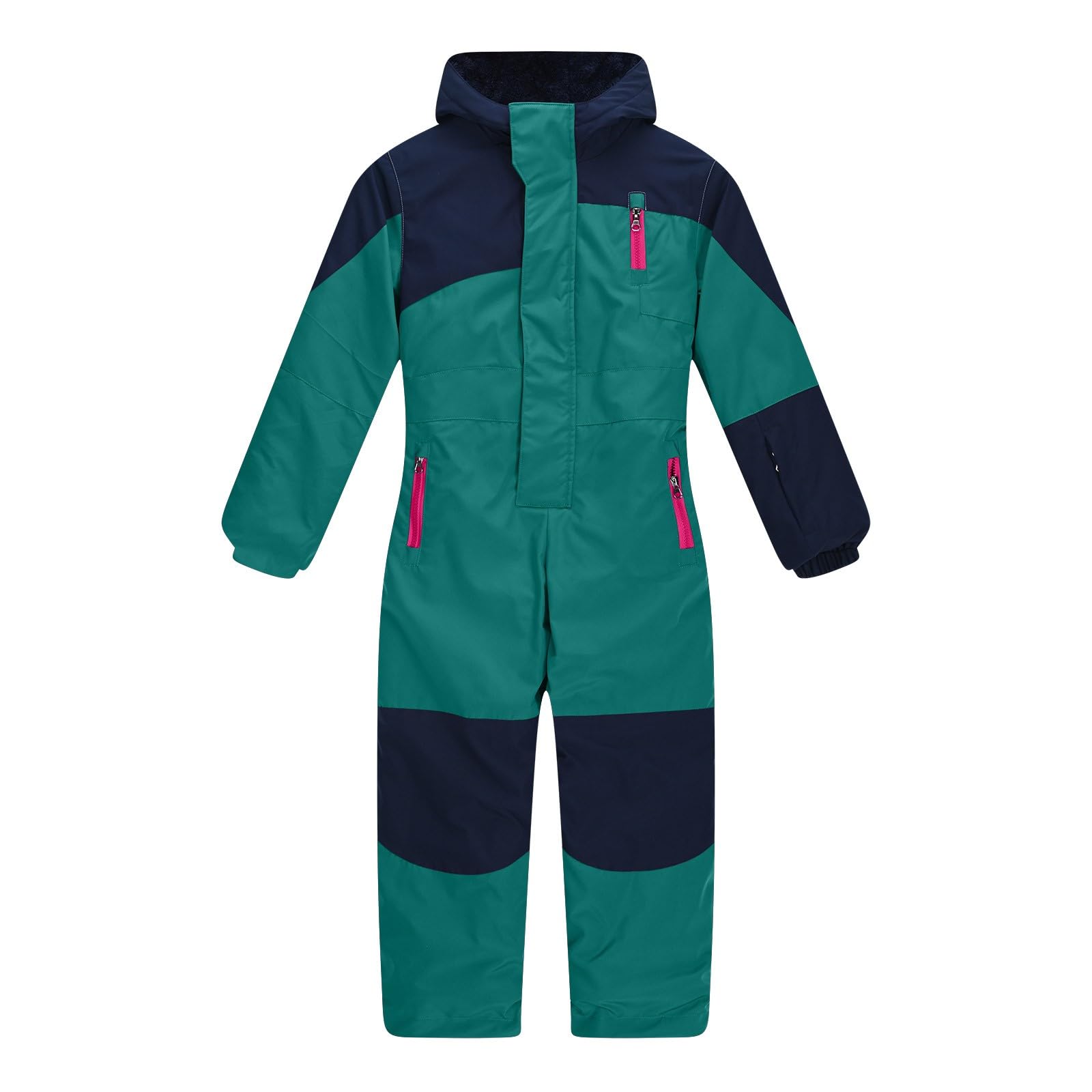 Generisch 2025 Tuta da Sci Per Bambini Con Cappuccio E Strisce Riflettenti Tuta Antivento Tuta Da Neve Calda Più Spessa Piumino Termico Confortevole Morbido Abbigliamento Da Sci Inverno All'aperto