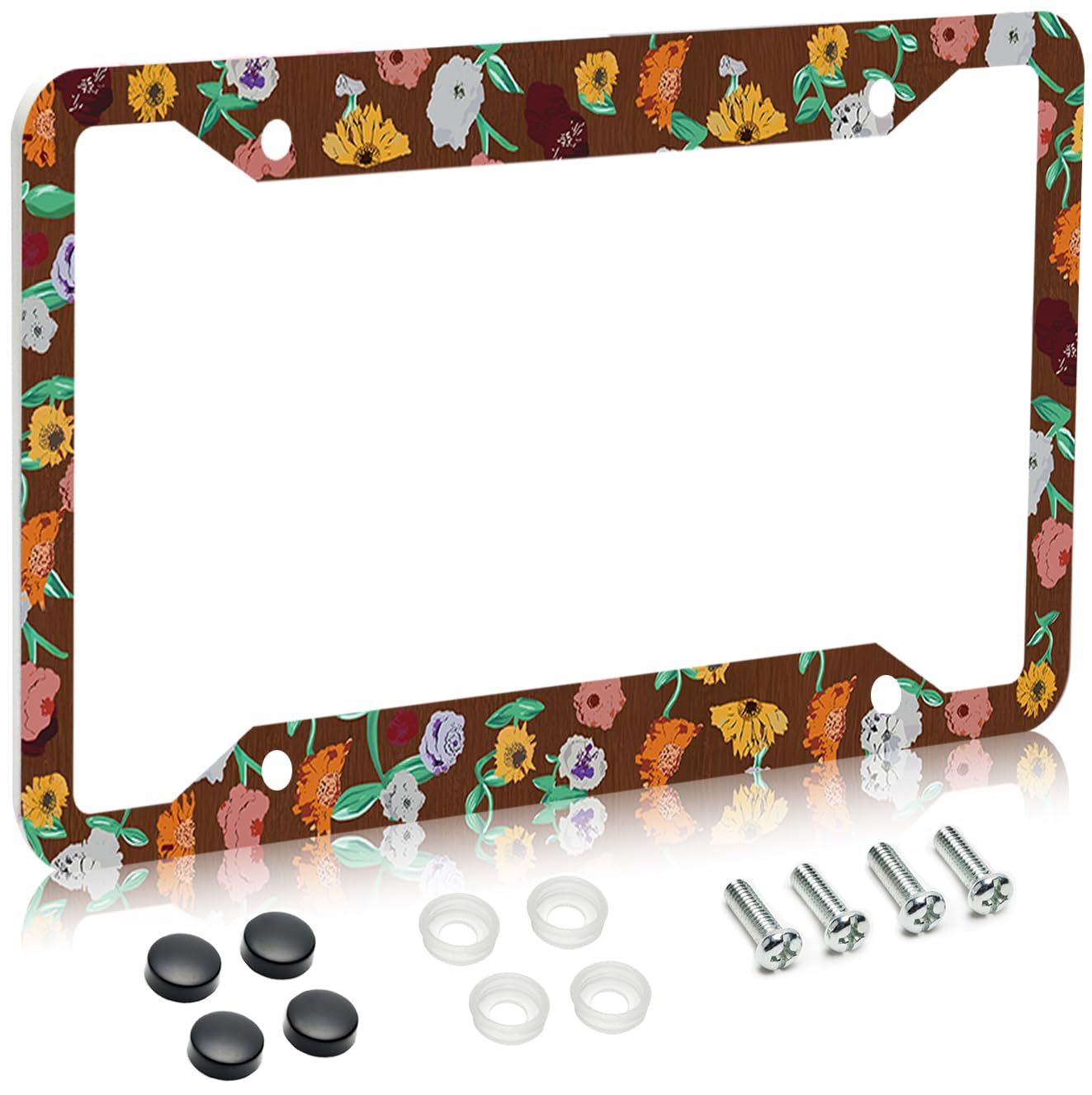Amazon.com: License Plate Frame for Car,Flower Piano Surprise Song