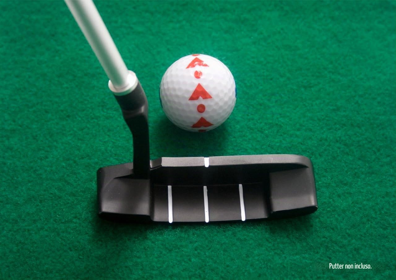 PGA Tour, palla unisex, strumento di allineamento e tappetino da allenamento DVD, 1,8 m, con palla guida, verde, Regno Unito