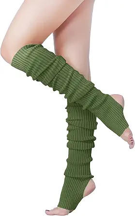 Long Leg Warmer, Women’s Men 80s Party Ribbed Knit Dance Sports