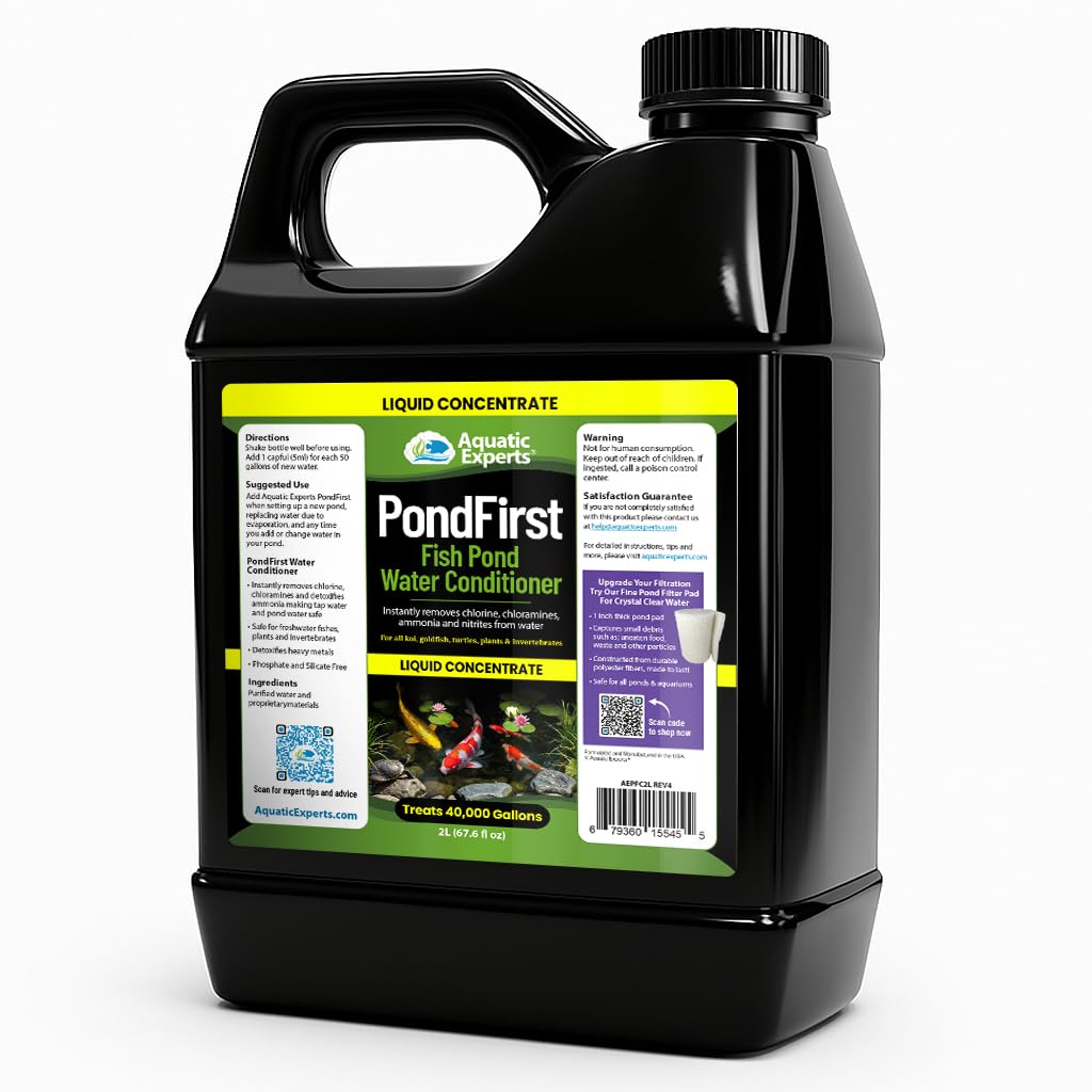 PondFirst Pond Water Conditioner - Concentrated Instant Dechlorinator for Fish Ponds, Makes Water Safe for Koi and Goldfish, Made in The USA, Aquatic