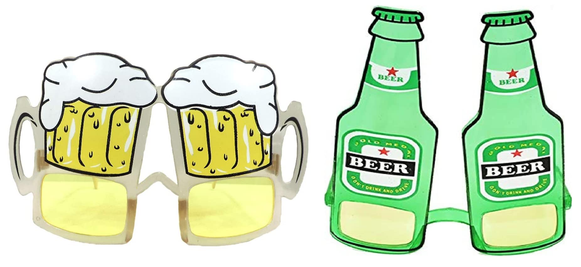 Tickles Beer Shape Funky Fun Party Goggles for Adults Night Party, Kitty Parties