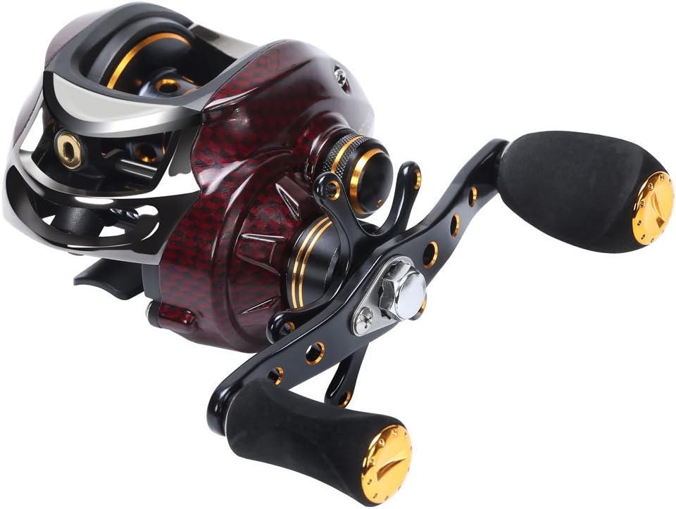 Fishdrops Upgrade Baitcasting Reel 17+1 Ball Bearings Left Hand Right Hand Bait Casting Fishing Reels Coil Gear Ratio 6.3:1 Baitcasting Reel (left)