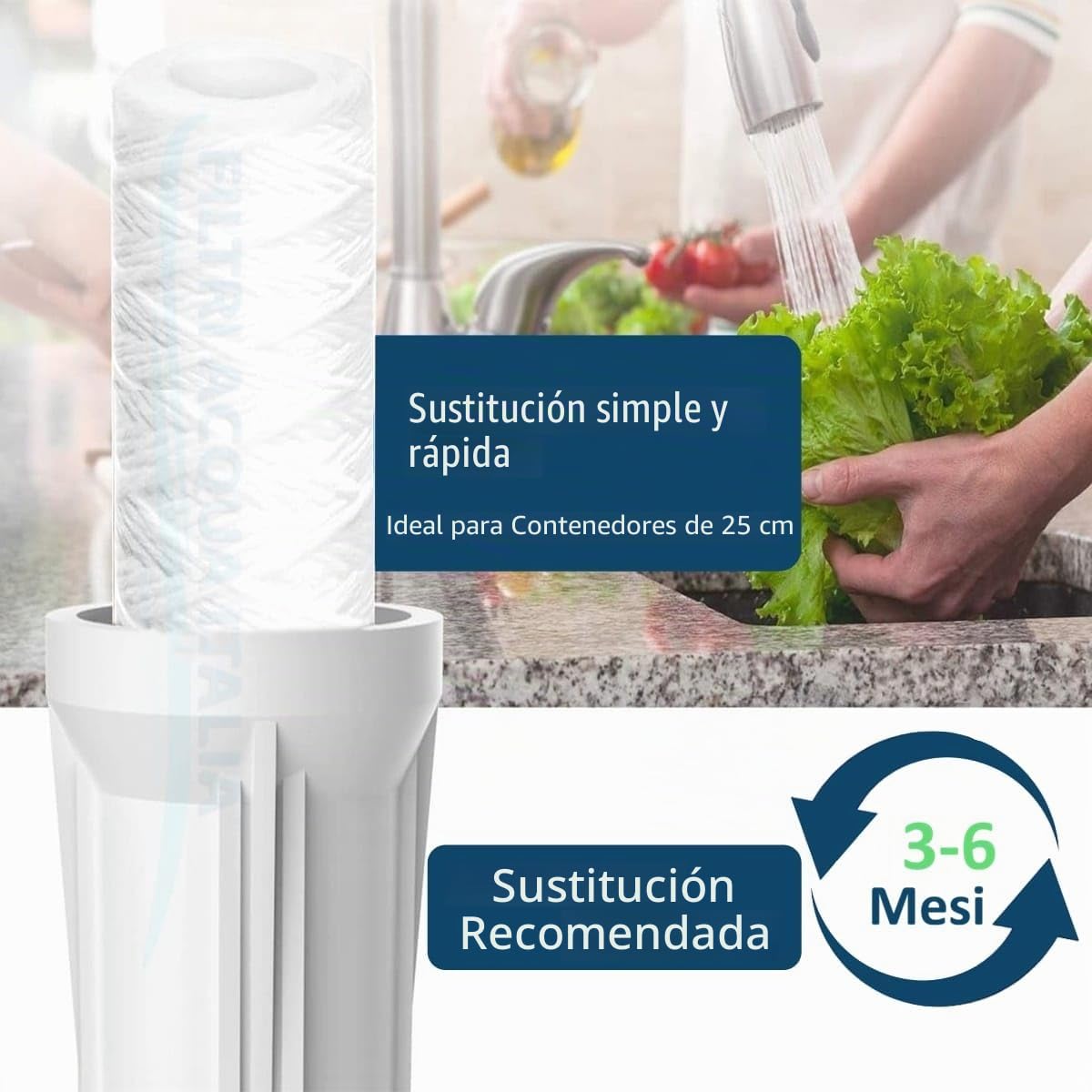 Filtros de agua Italia cartucho filtro hilo envuelto 10 pulgadas Micron 5 polipropileno sedimentos juego 6 piezas