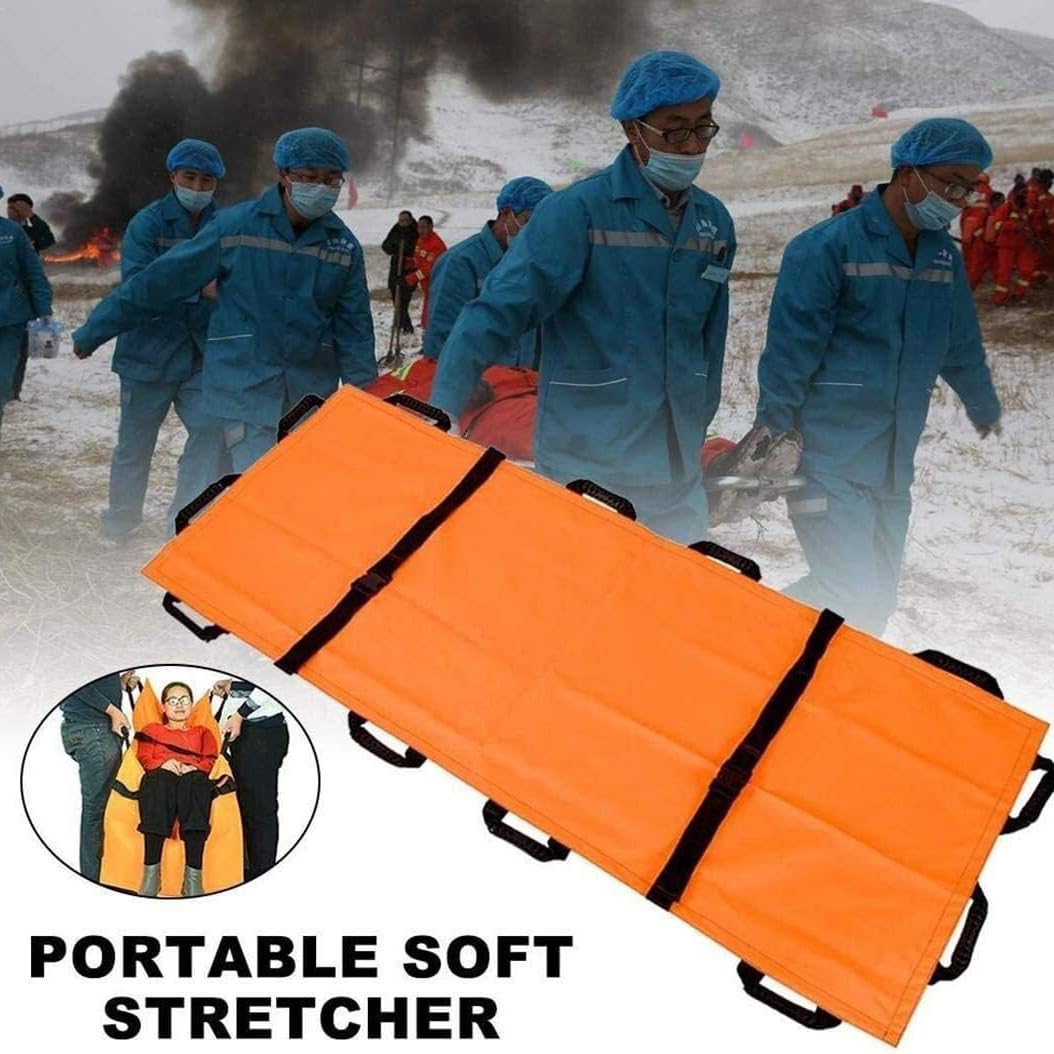 Barella di pronto soccorso pieghevole morbida Barella di emergenza portatile in tela ispessita per sollevatore di pazienti Forniture per la cura della casa,180×70cm