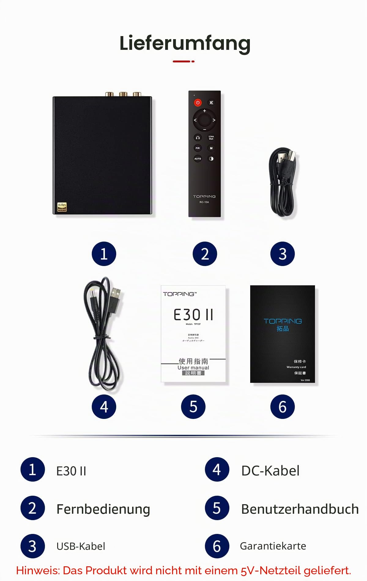 Topping E30II DAC USB Hi-Res (schwarz)