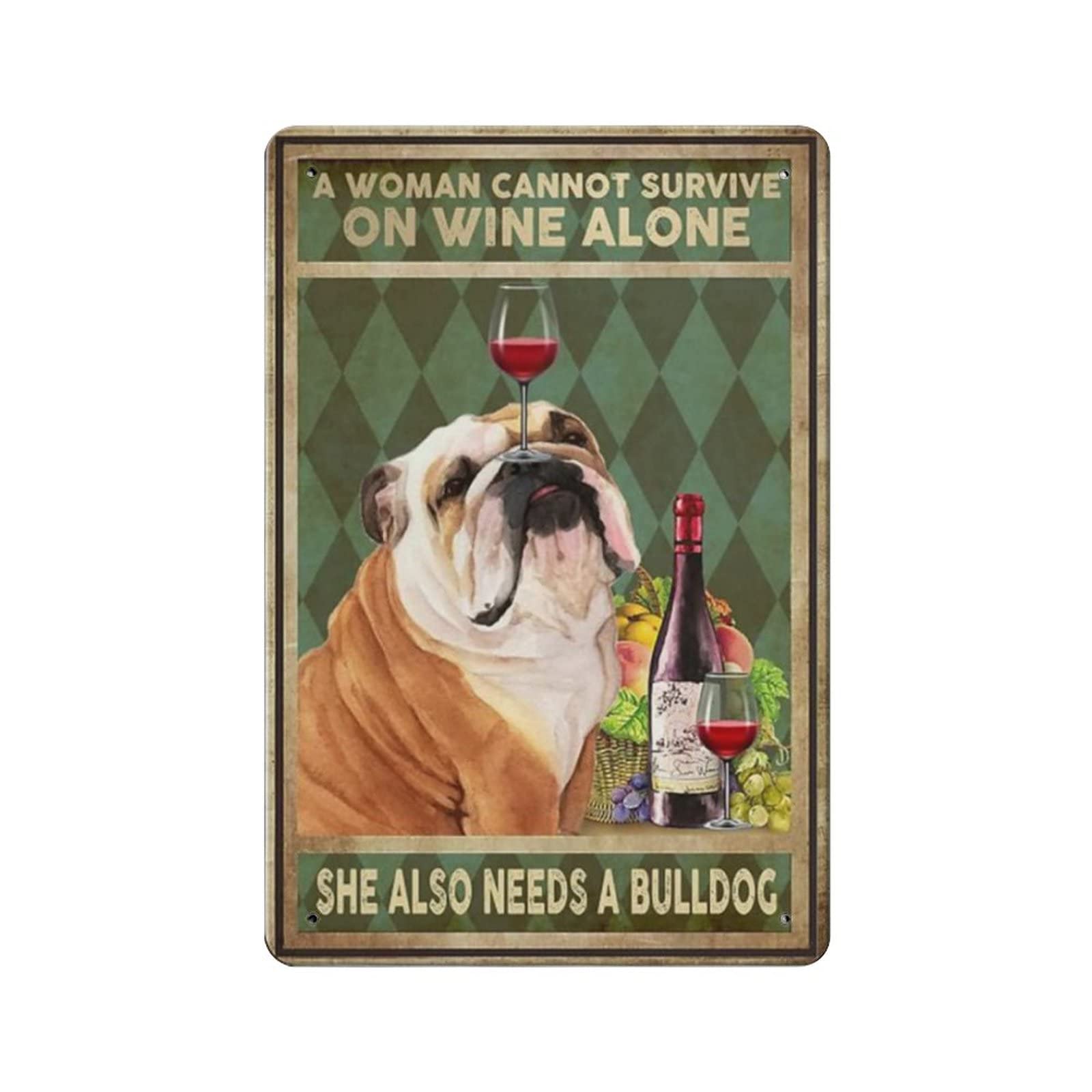 AOOEDM A Woman Cannot Survive On Wine Alone Vintage Metal Tin Sign for Home Coffee Shop Office Wall Art Metal Poster Garage Decor Man Cave Sign Inspirational Quote Wall Decor