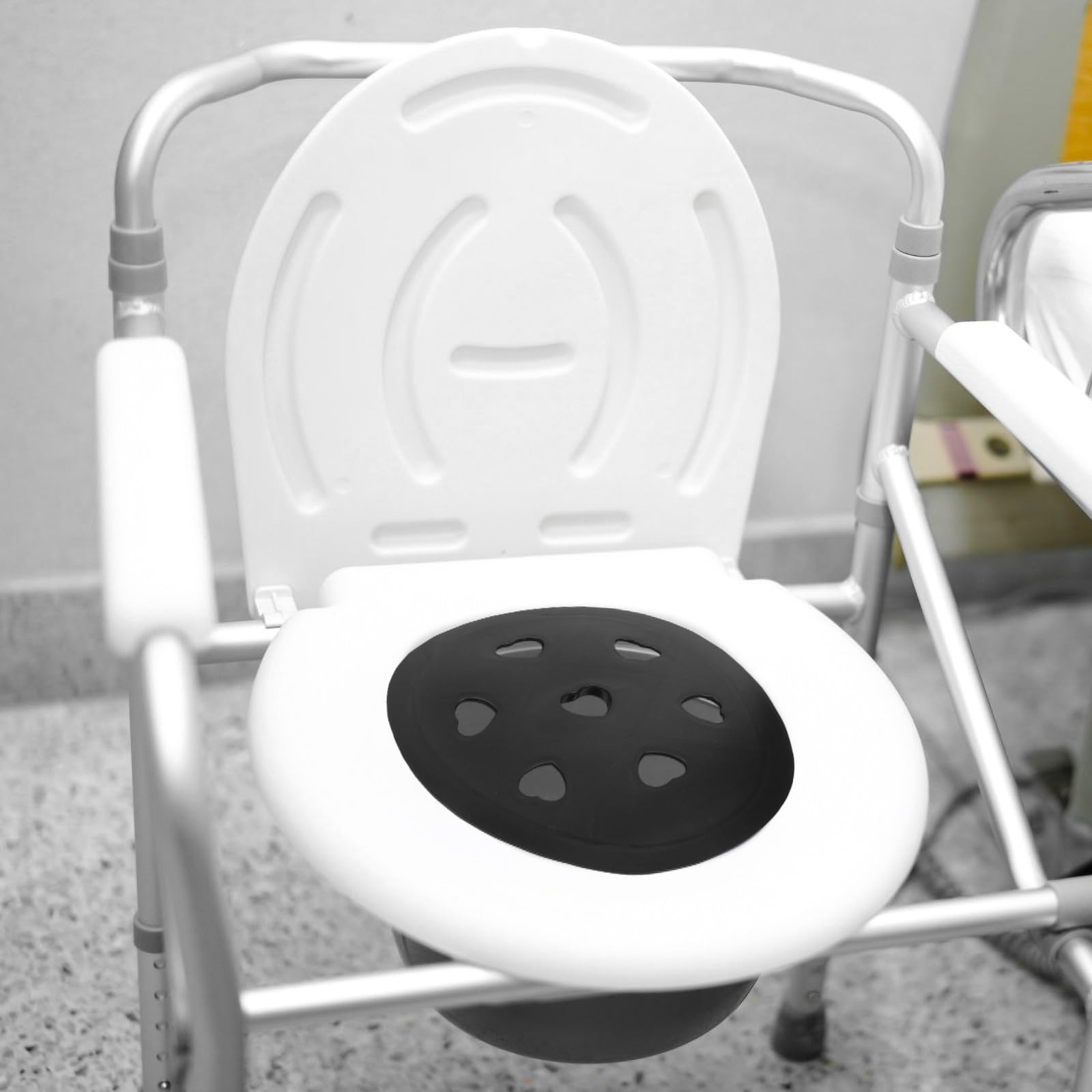 Orinal de Plástico para Personas Mayores con Tapa Negro