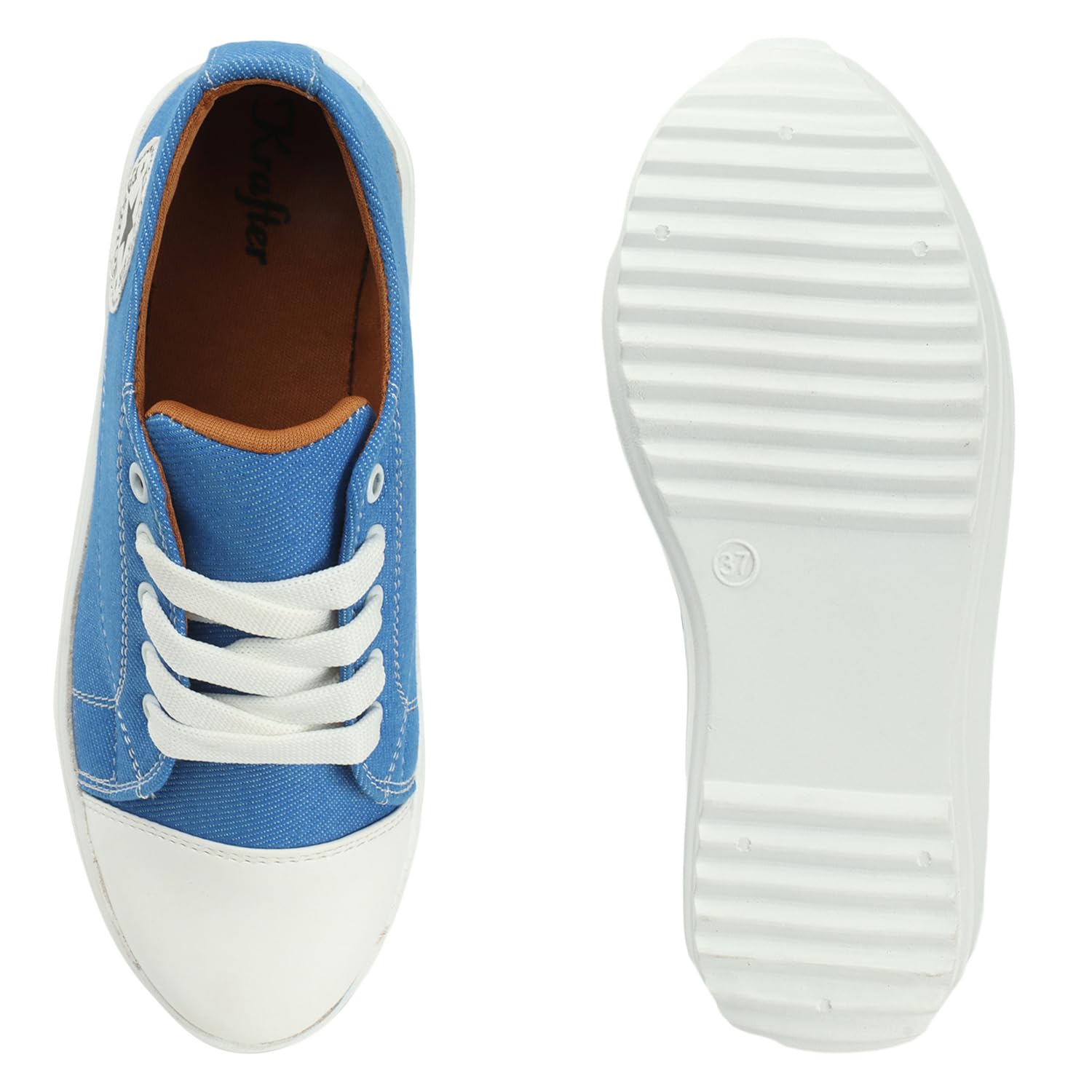 Krafter Jeans Sneakers For Girls Krafter Girls Casual Chunky Denim