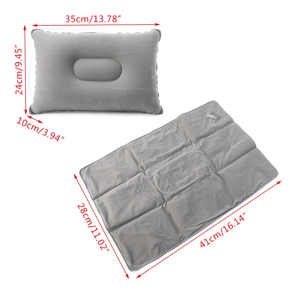 Yuuups Folding Flocking Air Inflatable Pillow Camping Travel Airplane Sleep Cushion Pad …