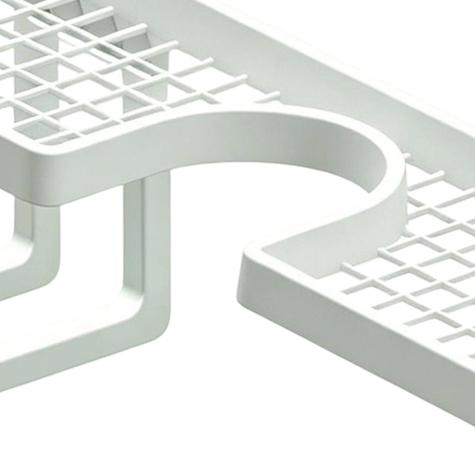 Generico Scaffale per lavello senza foratura, scaffale per rubinetto sopra il lavello, drenaggio facile, organizer da appoggio salvaspazios per cucina e bagno, 50x11x10 cm