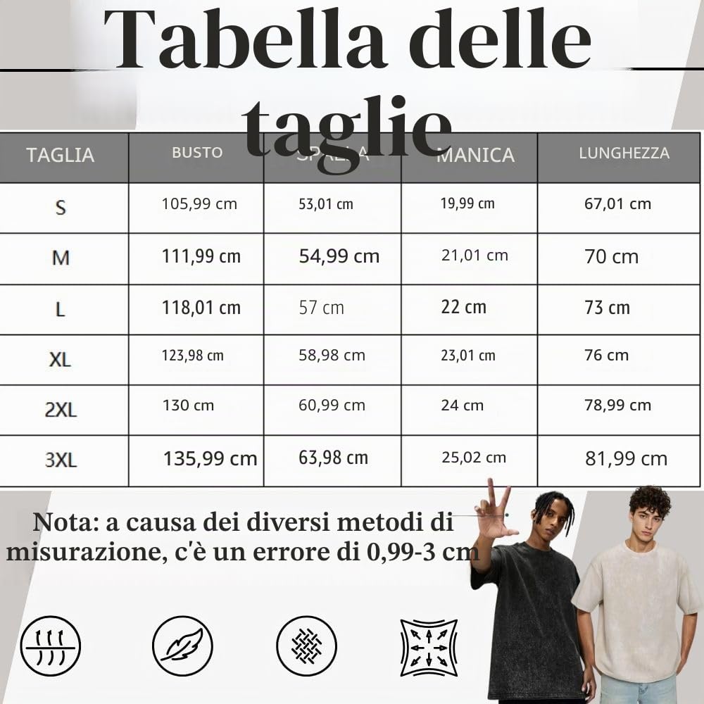 Maglietta oversize da uomo, confezione da 3, in cotone, estiva, retrò, lavata, alla moda, hip hop, vintage, casual