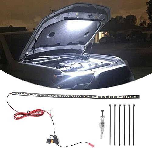 Kit de luz LED de trabajo debajo del capó, lámpara de tira de inspección de trabajo para capó de automóvil de 12 V-14 V con encendido/apagado