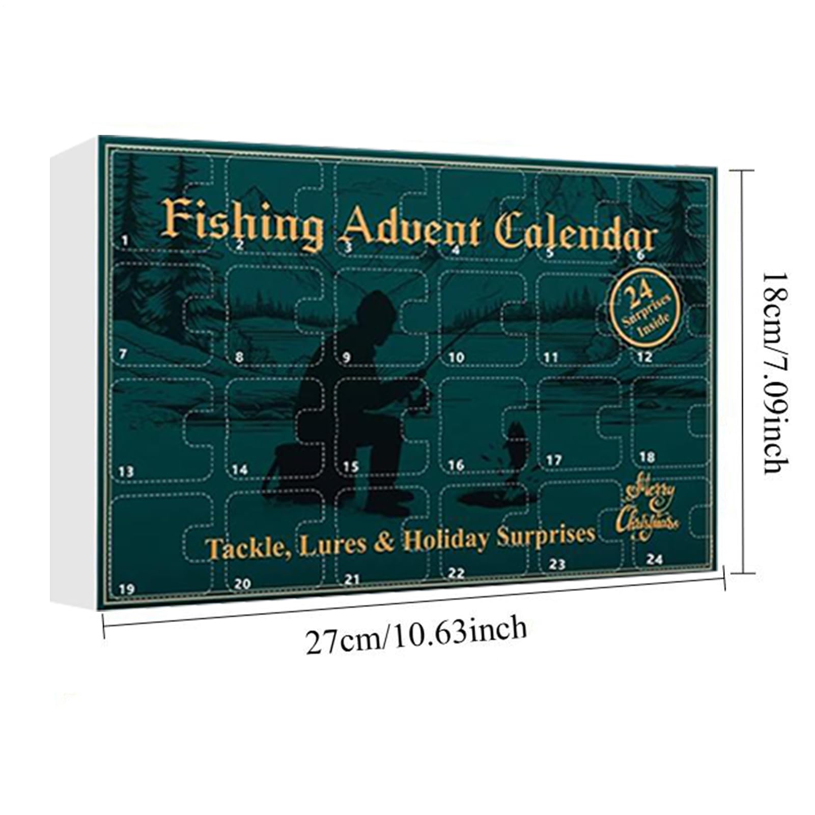 Calendario De Adviento Para Pesca 2025 | 24 Días De Equipo De Pesca De 2025 Para Fiestas - Calendario De Cuenta Regresiva Kit De Cebo Para Pescado De Navidad | Para Agua Dulce Y Salada Río Trucha Bar