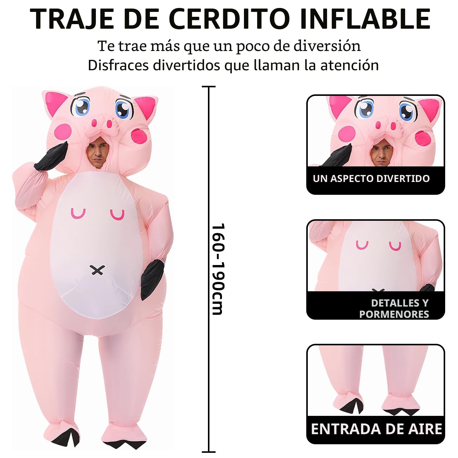 Disfraz de vaca de cerdo hinchable, disfraces inflable Cosplay Halloween Roleplay Party Holiday para adulto