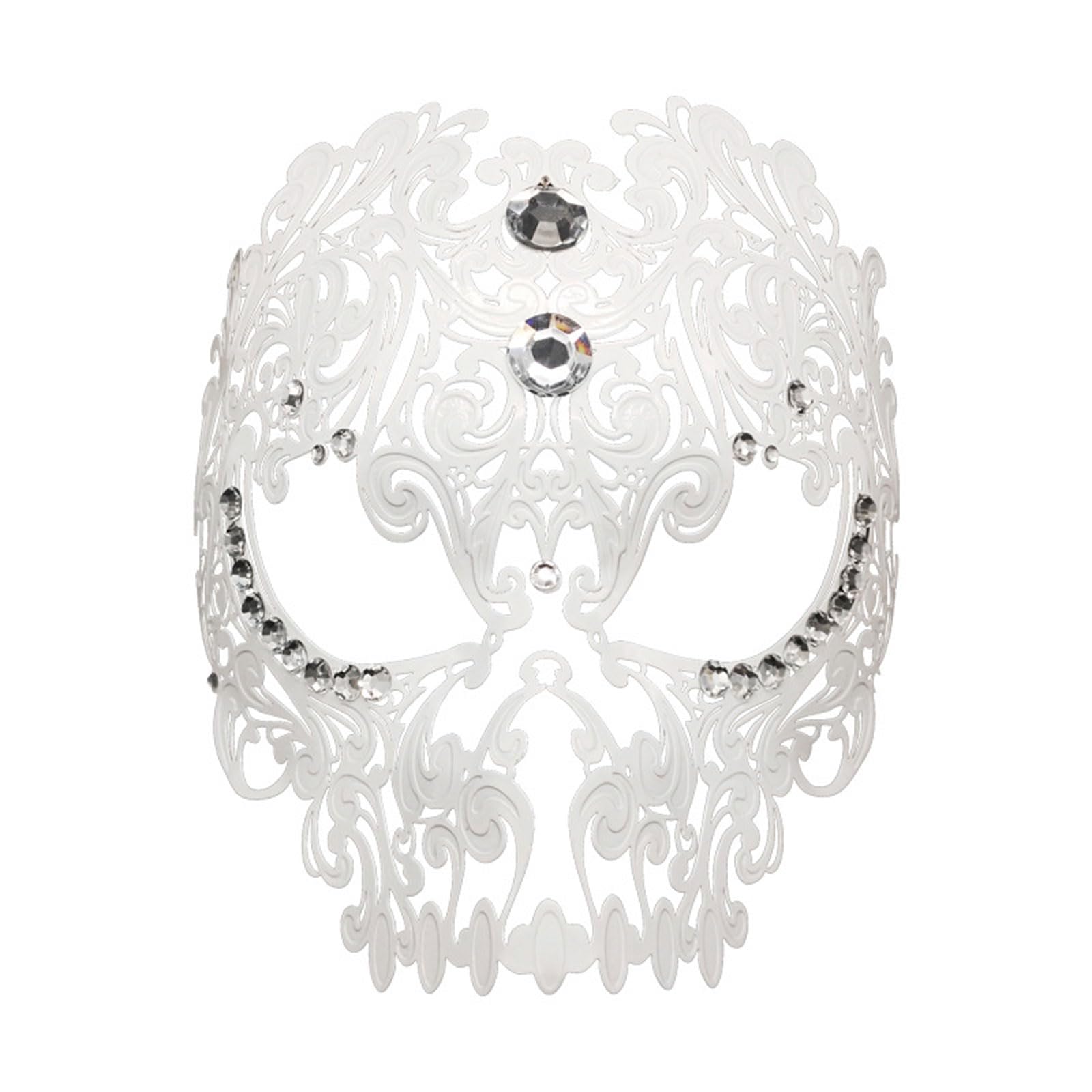 YROHGKPN Intricate Full Face Metal Sparkling Metal Embellished with for Party Gathering Skull