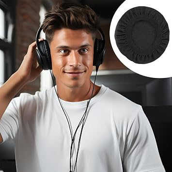2 PCS Headphone Earpad Covers, Reusable Washable Sweat Headphone Covers, Stretch Knit Earcup Protectors for Headsets, Fits 3.54-4.13 Inch (9-10.5 cm)