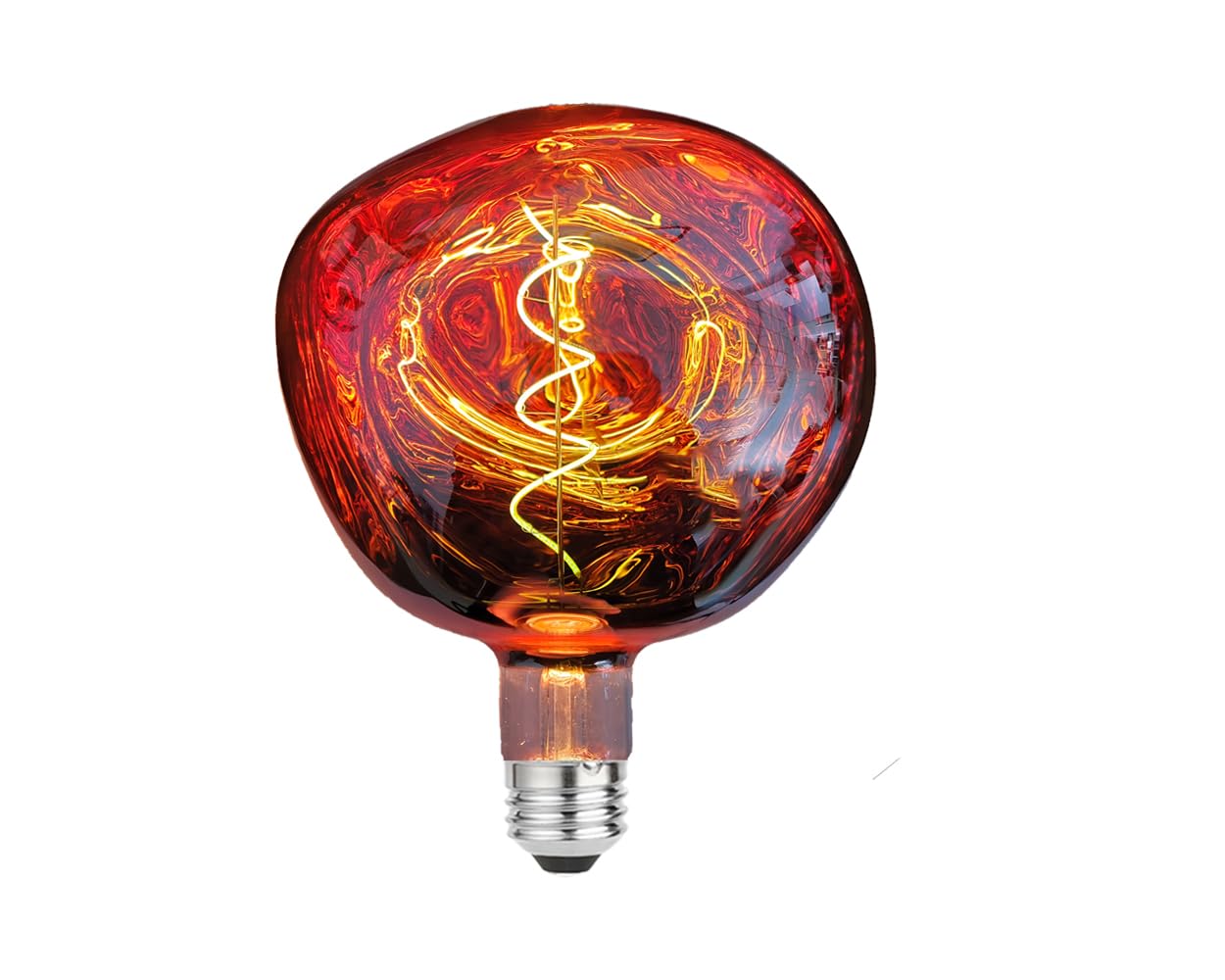 Vanpus Oversized Giant LED Light Bulb,6W Large Edison Bulbs,Dimmable,⌀150mm Stone Shape Warm White 2700K,Rose Gold Medium E27 Base