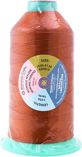 Miniatura 616 de Mandala Crafts Hilos de coser resistentes de nailon consolidado, hilo para tejer jeans de cuero, hilos de tapicería marina al aire libre, Beige