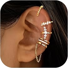 YADOCA 5Pcs Ear Cuff Gold/Silber Ohrmanschette Ohrringe Ohne Ohrloch Earcuffs Helix Knorpel Clip auf Wickelohrring Fake Pircings Ear Cuffs Ohrklemme