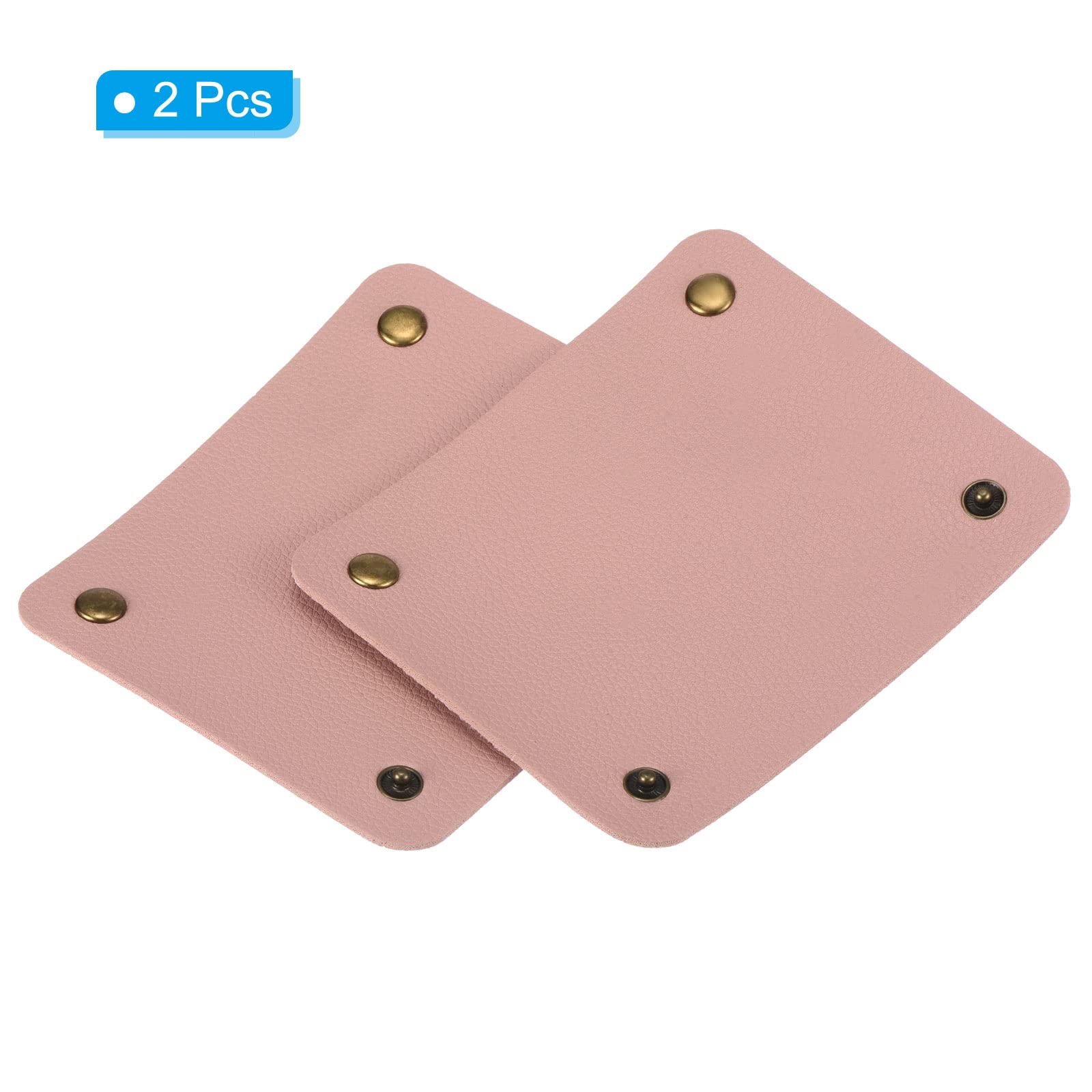 PATIKIL Luggage Handle Wrap, 2 Pack PU Handbag Grip Cover Protector Identifier with Clasp for Suitcase Grocery Shopping Bag Pink - Image 3