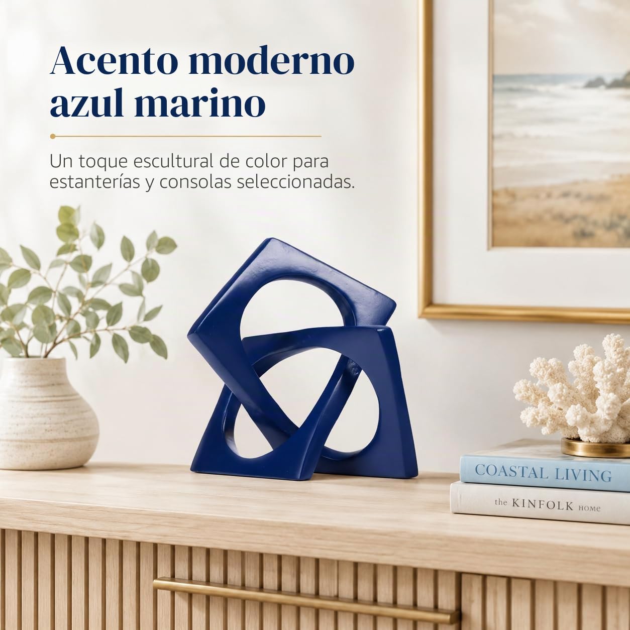 XMGZQ Escultura Moderna de Cubo geométrico,decoración de Estatua de Nudo Azul,estantería para el hogar,Centro de Mesa Decorativo,Escultura de Cubo y Figuras,Acento de decoración del hogar Azul Marino