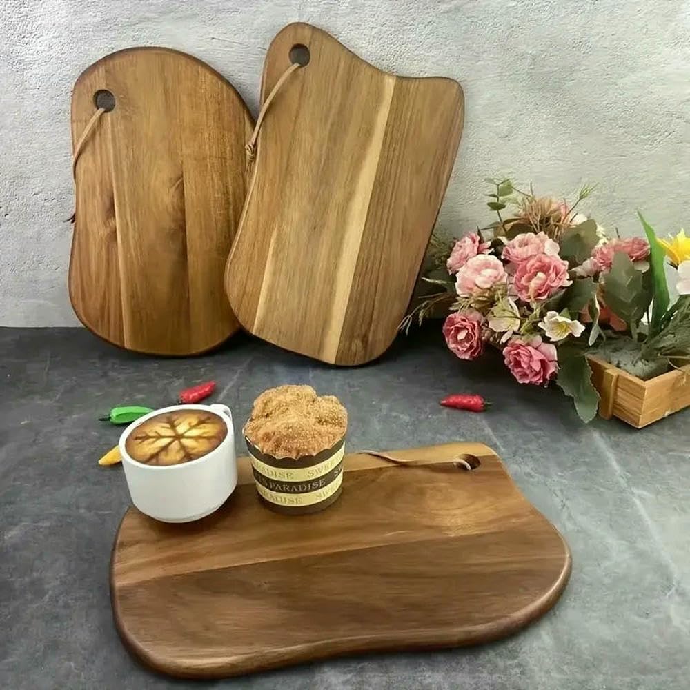 JJDFW - Tabla de cortar de madera de gran tamaño para cortar carne, verduras, frutas y queso