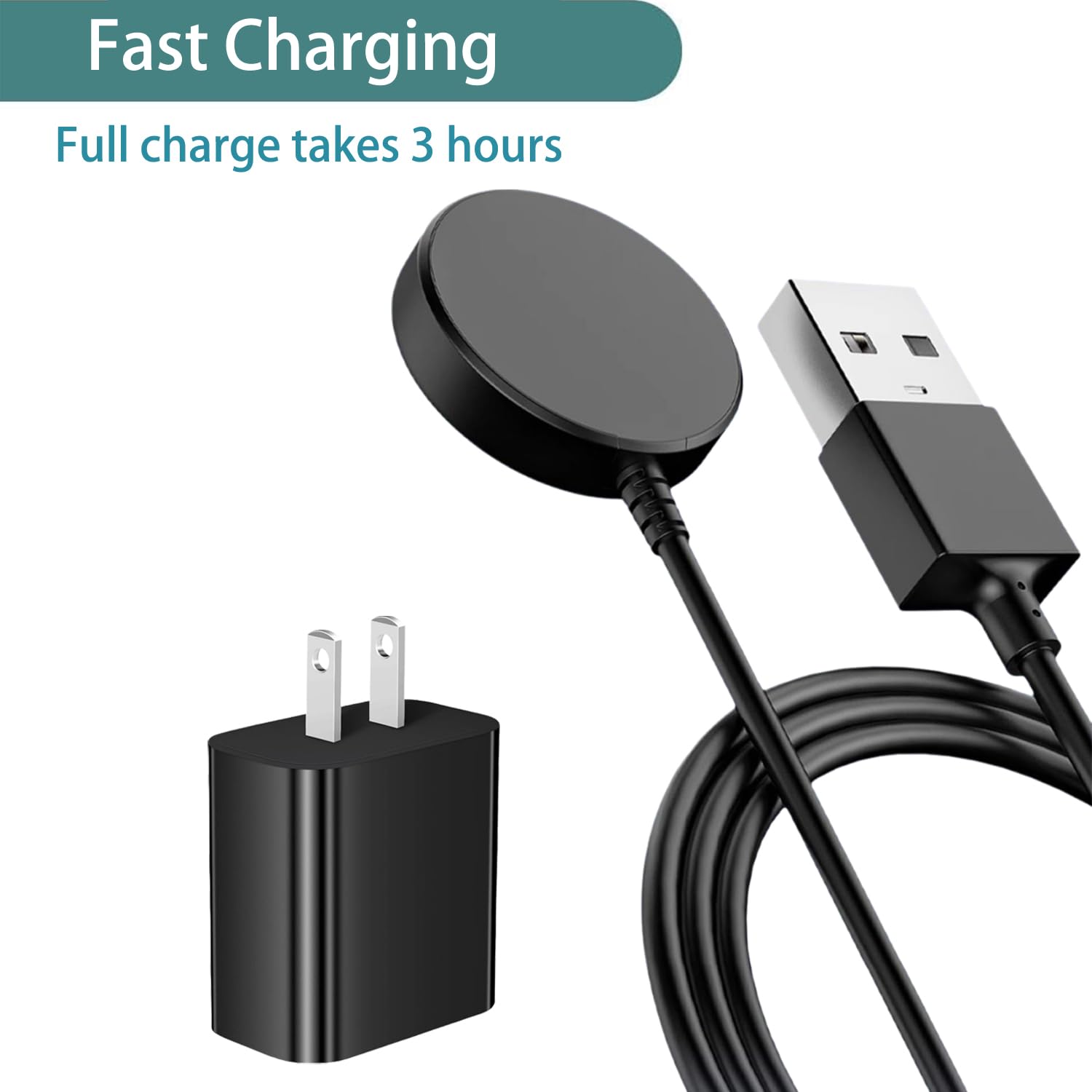 Câble de charge rapide sans fil pour montre intelligente - Accessoires magnétiques compatibles avec Samsung Galaxy Watch 8/7/6/5/4/3/Ultra/6 Classic/FE/Active 2/Galaxy 5 Pro Cargador Samsung 3 m