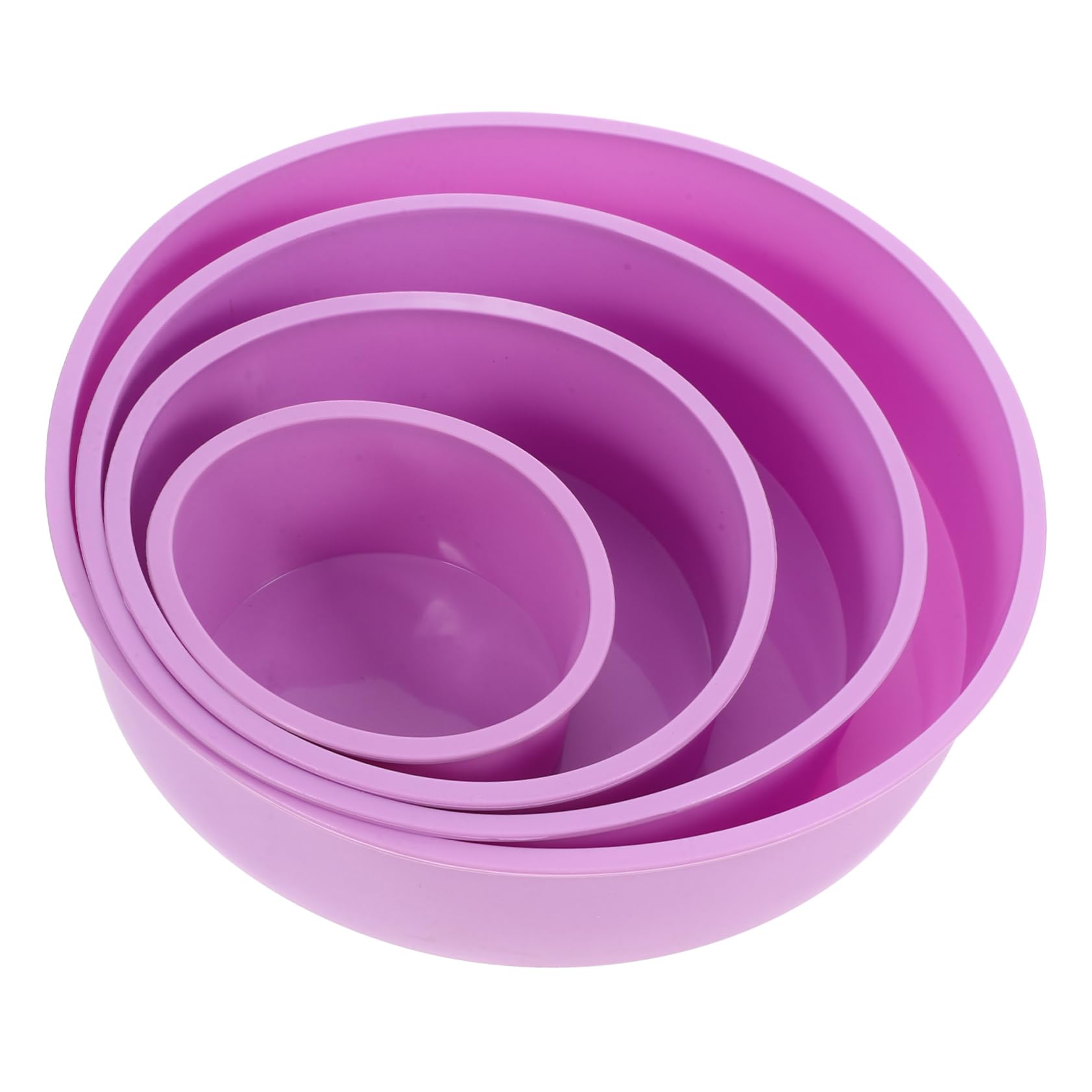 MUCKLILY 4pcs Silicone Cake Pans Non-stick Round Baking Molds for Cakes Puddings Desserts Reusable Kitchen Tools for Home Cafes