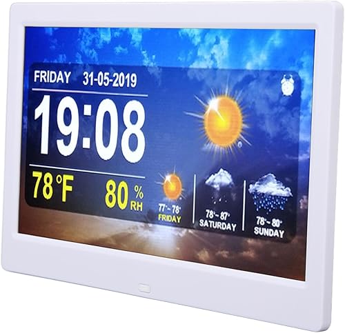 Miniatura 9 de Gugxiom Reloj despertador digital de 10 pulgadas, reloj despertador para personas mayores, 5 juegos de ajustes de alarma, fecha de temperatura