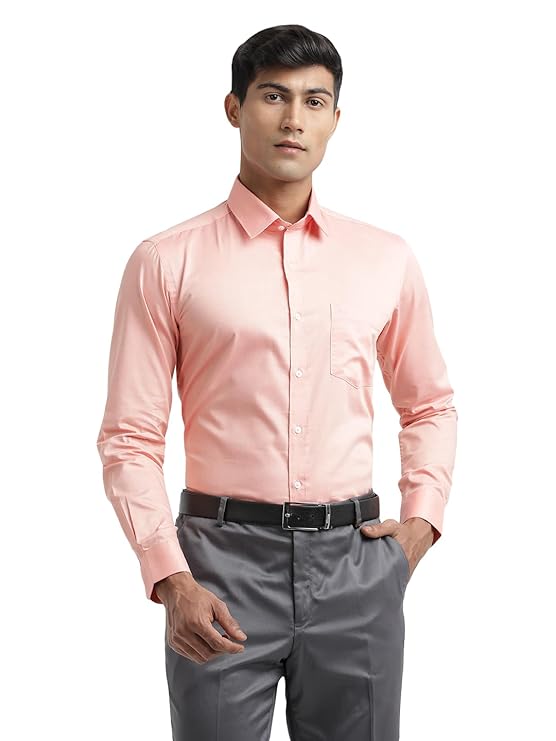 OTTO Peach Plain Formal Shirt Amazon.in Fashion
