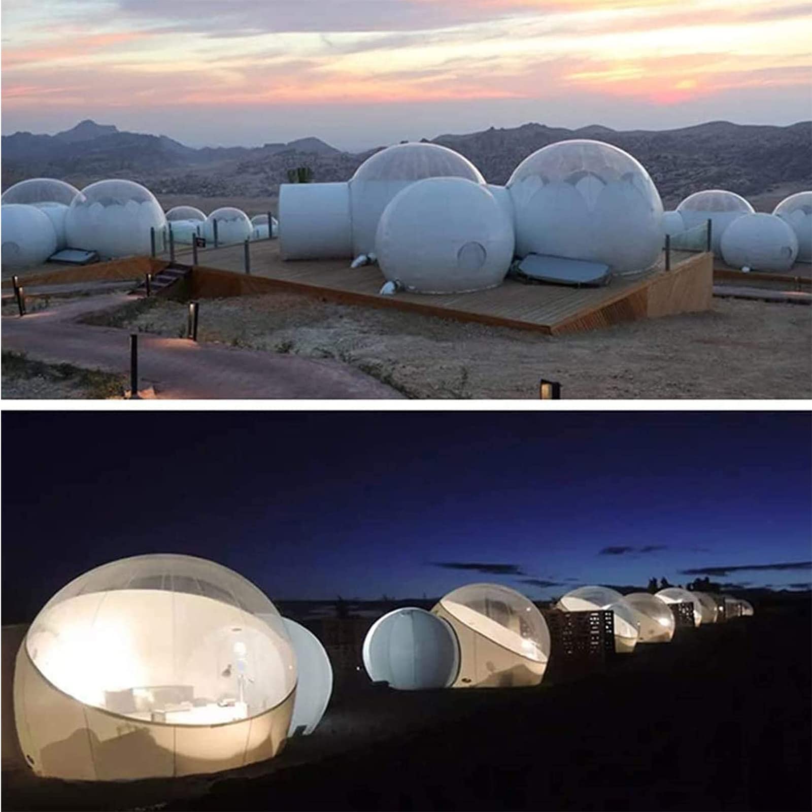 Home Blasable Bubble Tent, transparentes Sternenblasen im Freien, Touristenbeobachtung B & B -Zelt, Camping im Freien aufblasbar transparent mit Faartrockner und Reparaturset, 5m Household faucets