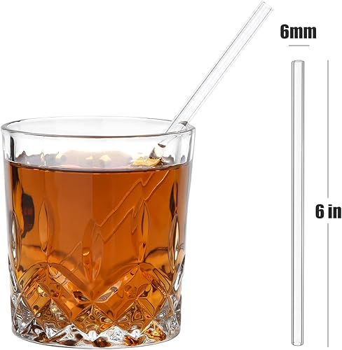 Miniatura 7 de ALINK 8 pajitas delgadas de vidrio largo + 10 pajitas cortas de vidrio