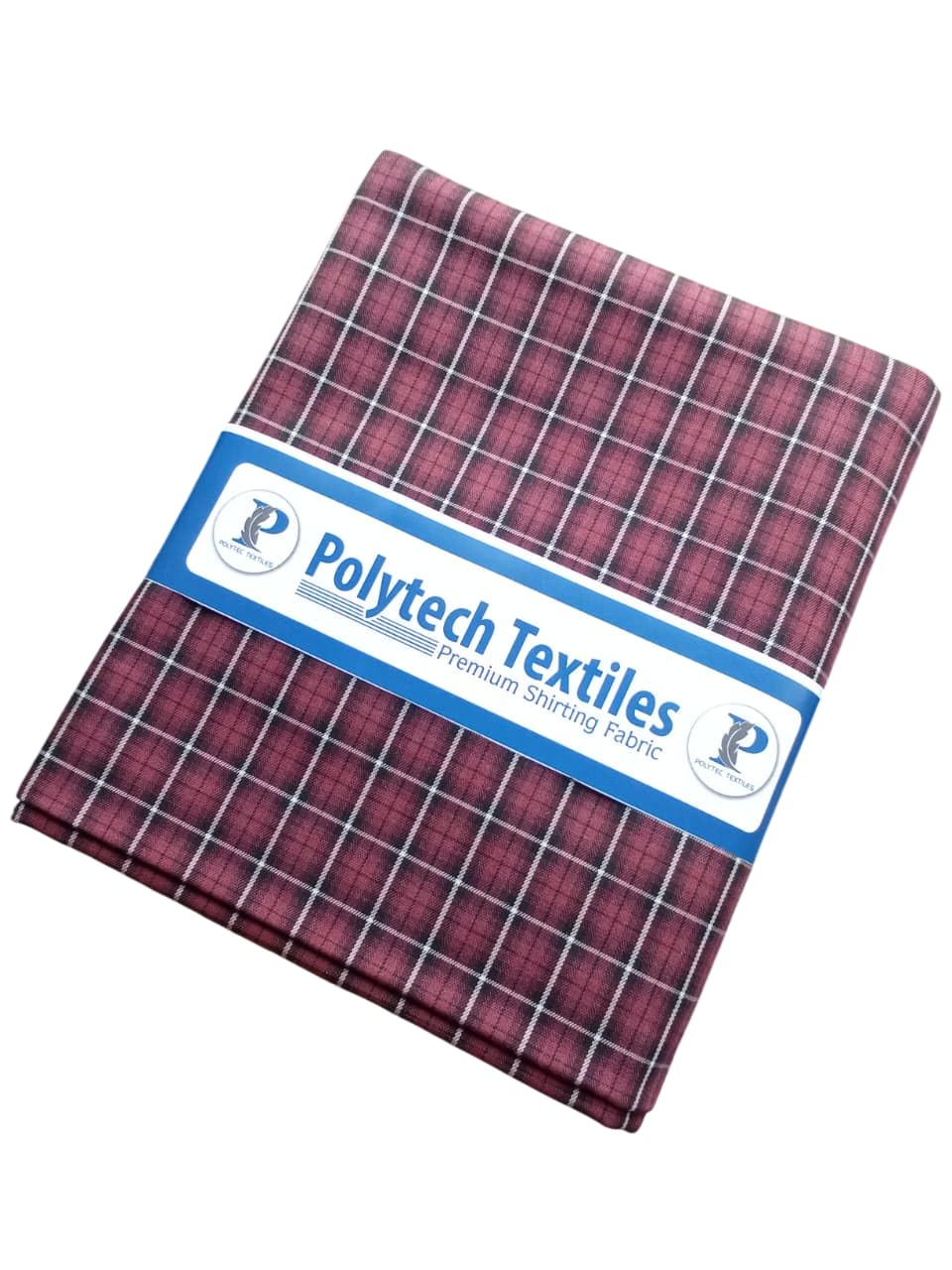 302-Polytech Textiles Unstitched Shirting Fabric, Pure Cotton, Brick Maroon with White Strips and Shaded Checks, Twill Weave, 1.6 Metres and 58 inch Width, Semi-Formal Design.-image-37