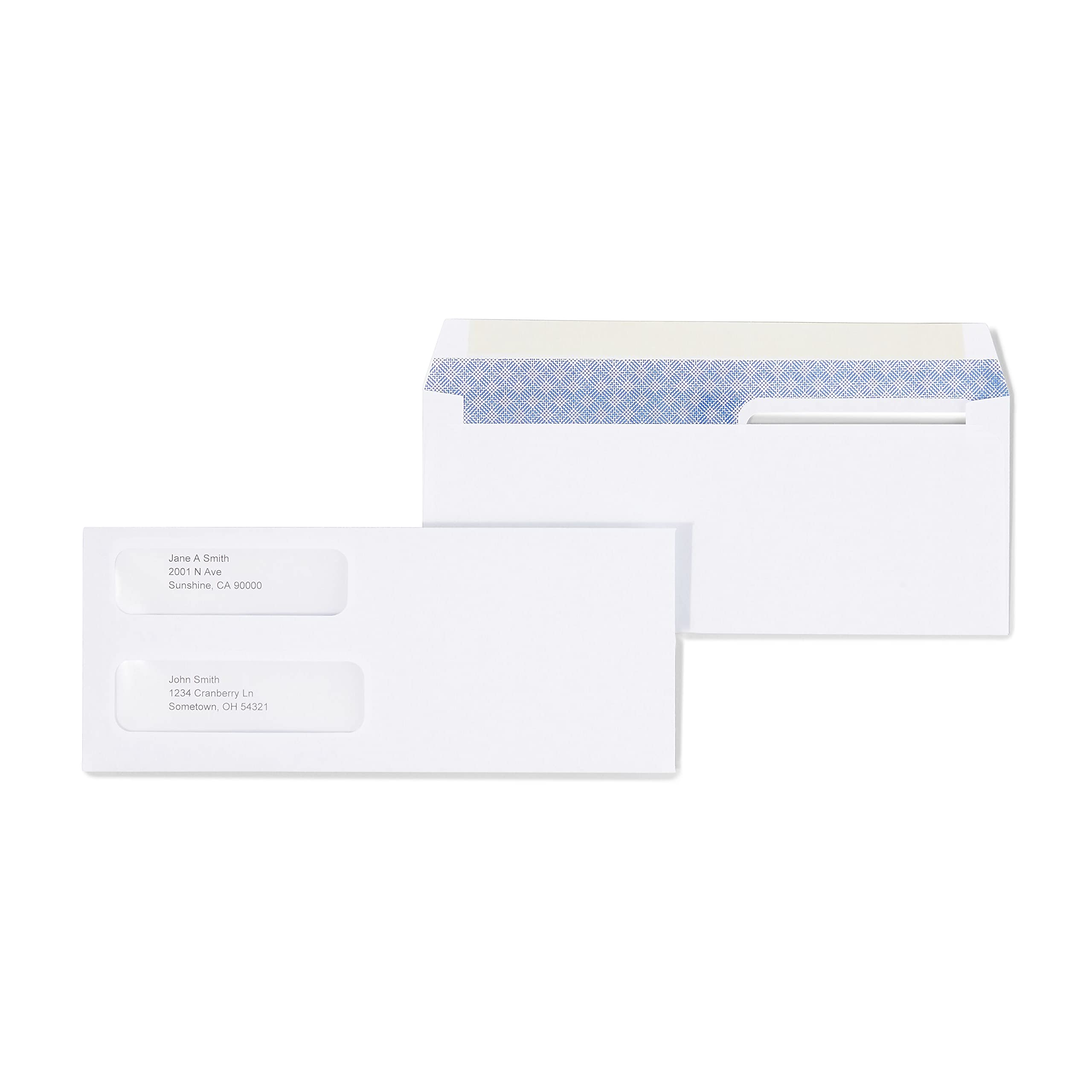 Staples Laser Check Gummed Security Tinted #9 Double-Window Envelopes, 3 5/8-inch x 8 7/8-inch, Wove White, 1000/Carton (ST394062-CCVS)