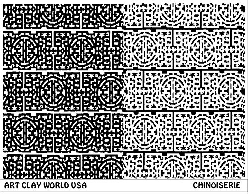 Art Clay World USA Low Relief Texture Plate Chinoiserie Design - 1 Pc.