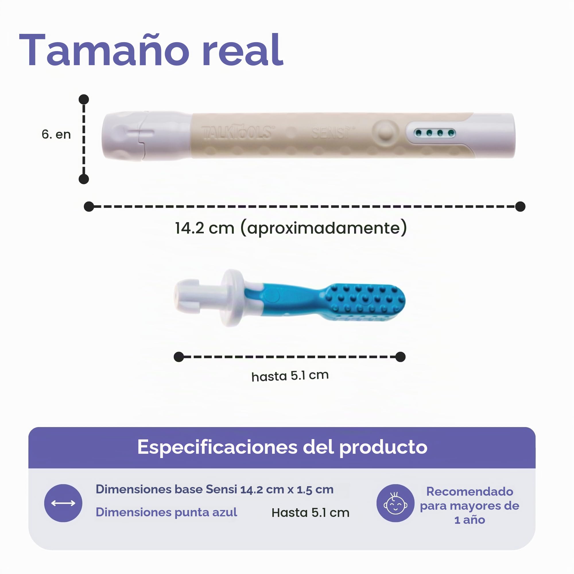 TalkTools® Sensi Herramienta de terapia sensorial oral para voz y alimentación
