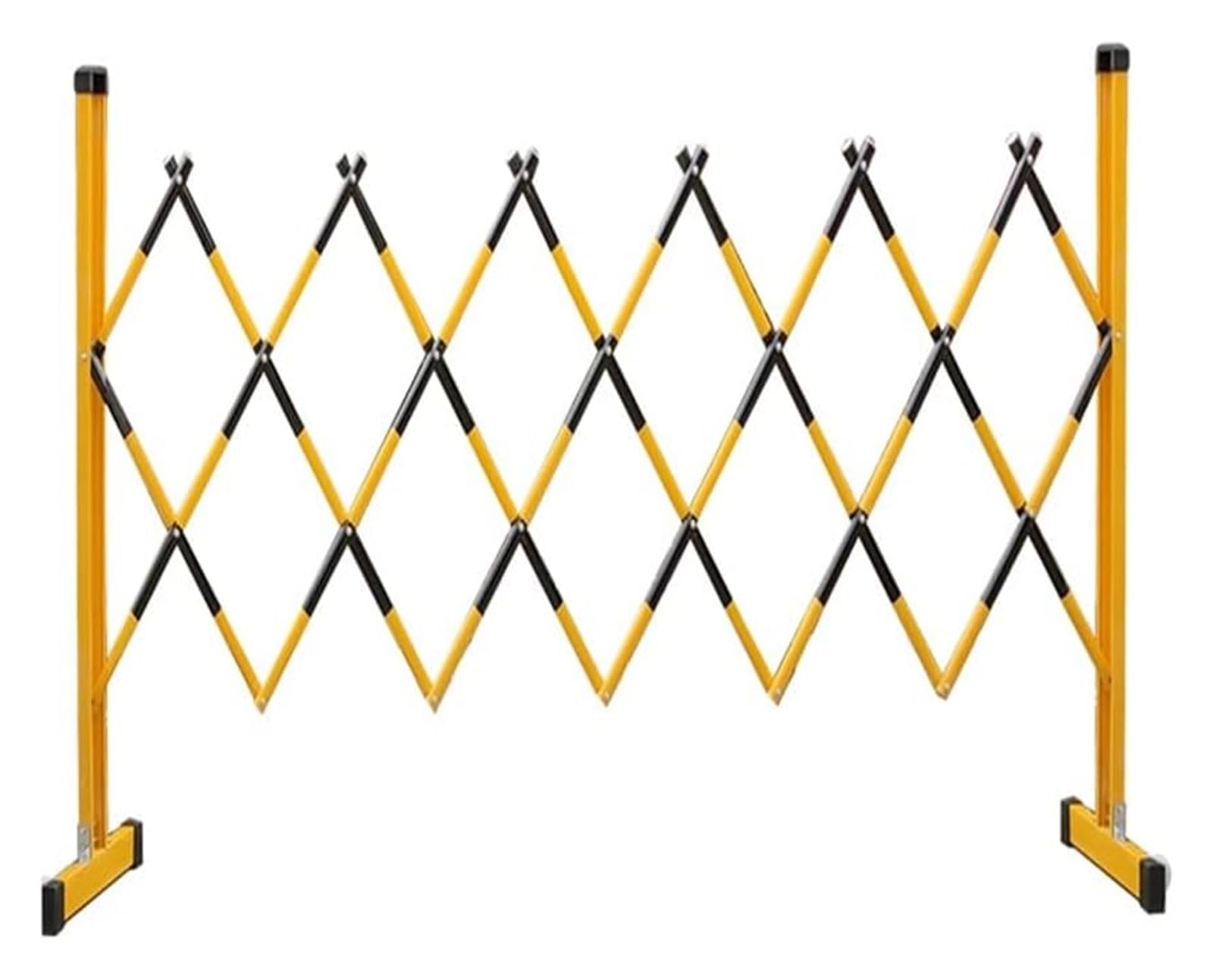 LWJSOCP Retractable Traffic FenceExpandable Metal Barricade Gate Industrial Yellow & Black Safety Barrier (1.2x5m) for Crowd Control & Event Management
