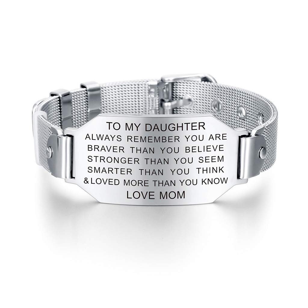 FALOGIJEDaughter Birthday Gifts, Inspirational Daughter Bracelet Jewelry - I Love You Daughter Gifts for Graduation, Mothers Day