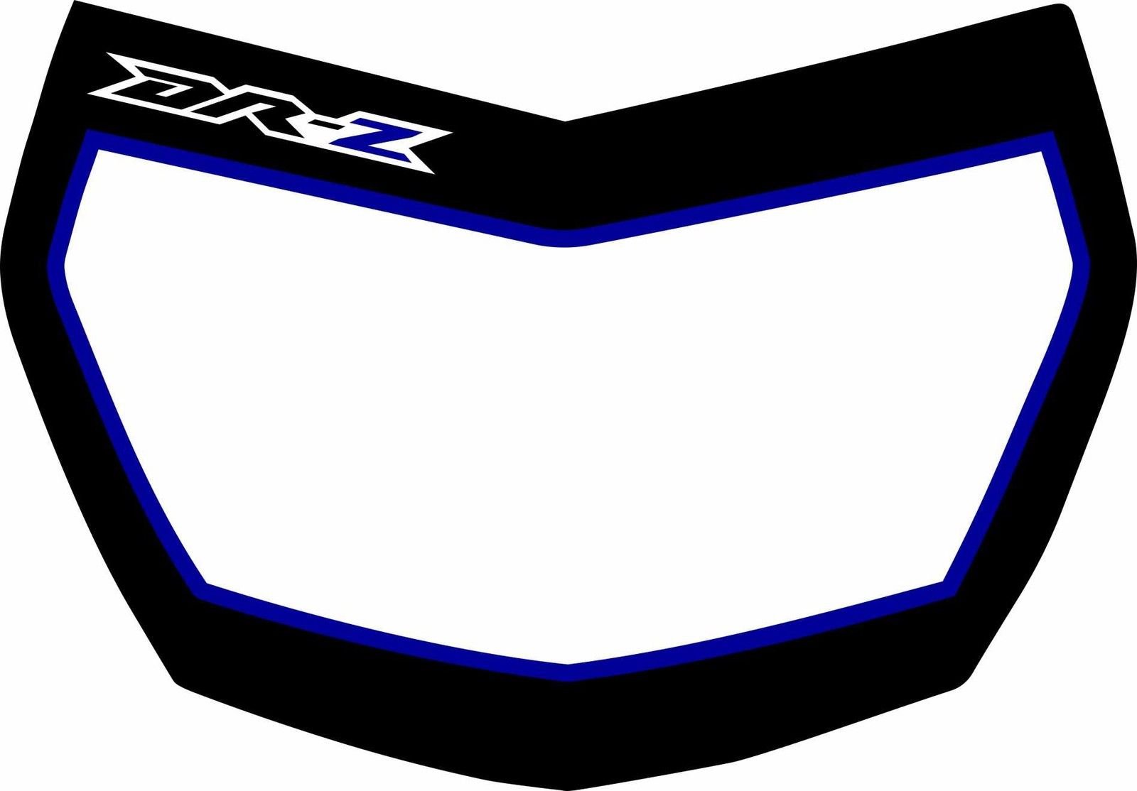 Factory Efx DRZ400SM Front Number Plate Graphic Kit – Blue Stickers, DRZ400S/DRZ400E Headlight Fit
