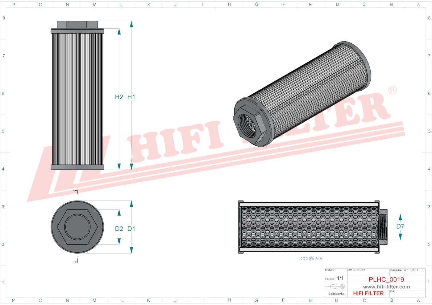 HIFI FILTER Hydraulikfilter SH 77007 kompatibel mit HY 18564, HF35159