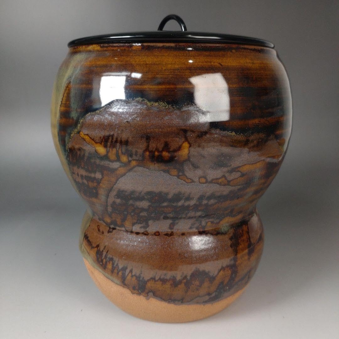 Amazon.co.jp: ア188 『高取焼 清水仁 作 水指 共箱』塗蓋 瓢型 茶道具