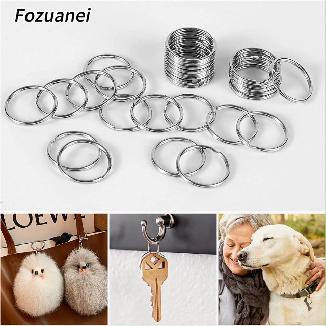 30pcs Key Rings Bulk, 25mm Stainless Steel Split O Hoops Dog Tag Rings For Pet Collar Metal - Foto 9