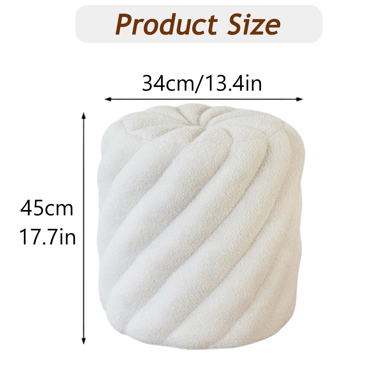 Moderno ottomano rotondo con seduta morbida imbottita, sgabello multifunzionale in pile per trucco, poggiapiedi imbottito per soggiorno camera da letto
