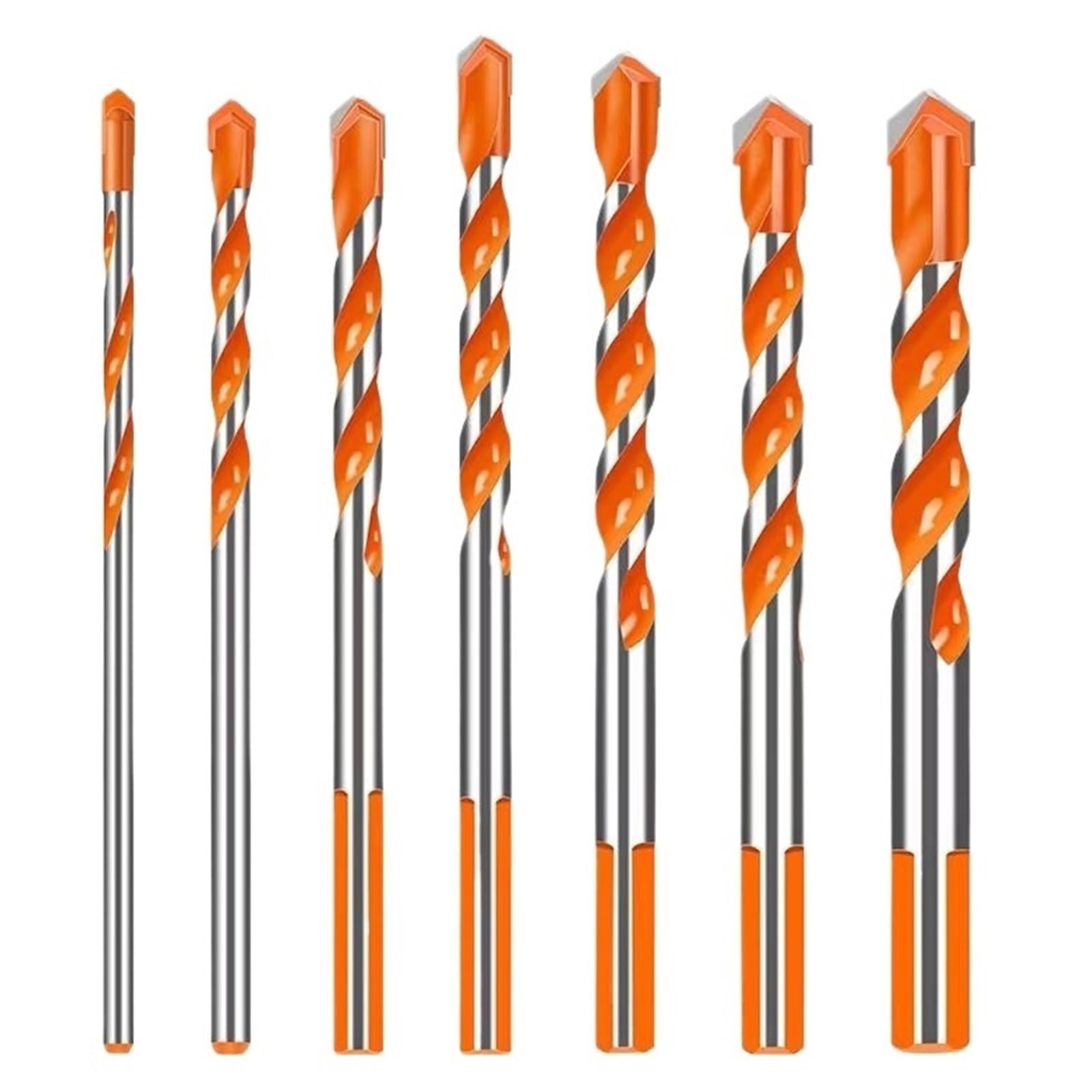 Set Da 7 Pezzi Di Punte Triangolari Filettate In Carburo Tungsteno 3-12 Mm For Piastrelle Parete E Trapano For Calcestruzzo Su Ricambio Elettrici Portatili