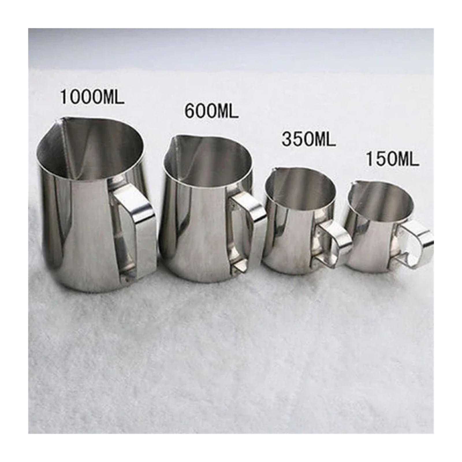 Jarra for espumar café con leche de 150-600ML, accesorios for olla medición acero inoxidable Latte Art(600ML)