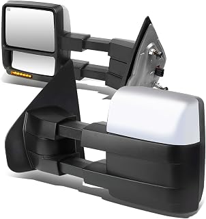 DNA MOTORING TWM-006-T999-CH-AM Pair Of Towing Side Mirrors, Driver And Passenger Sides, Chrome/Amber