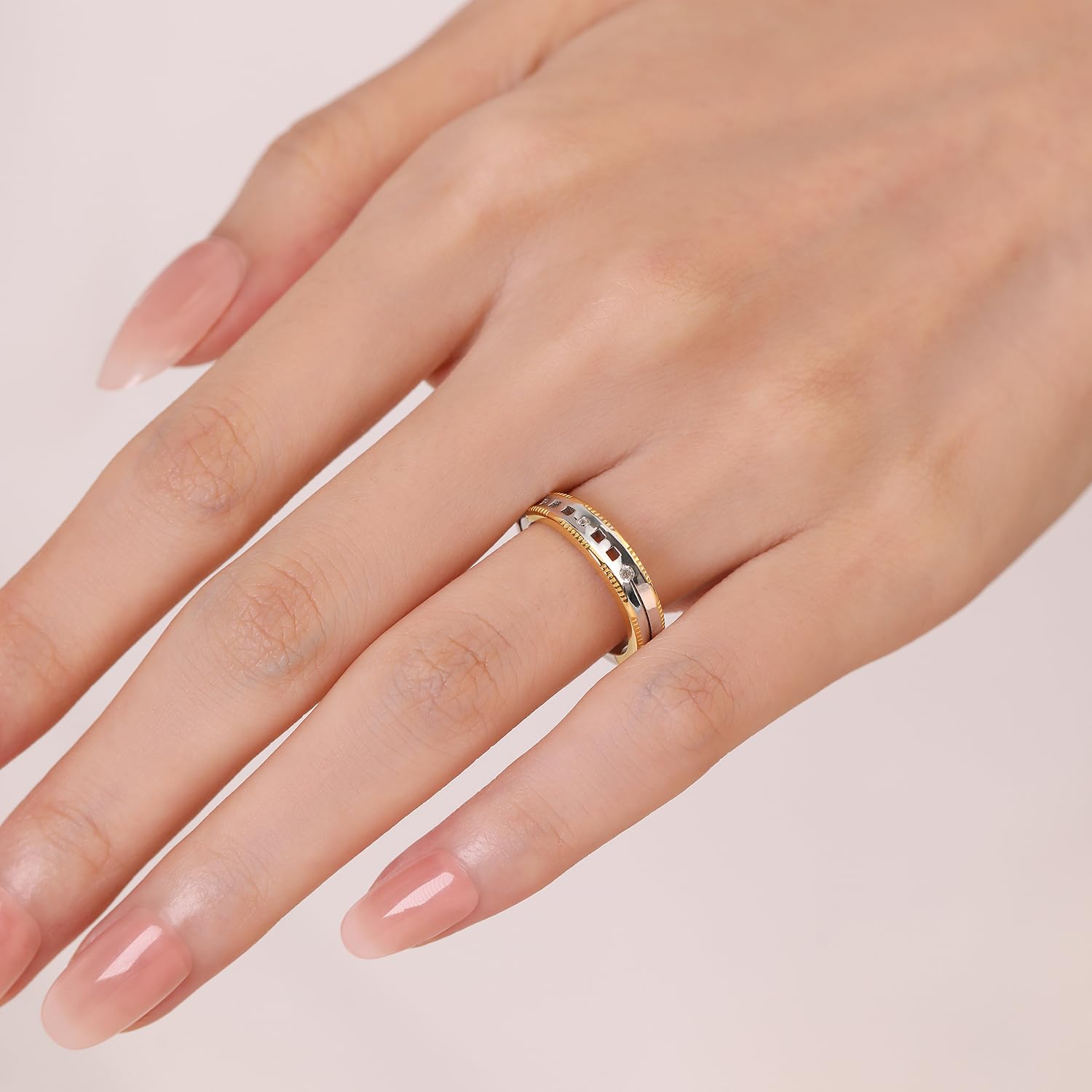 Meissa Fedi Nuziali Abbinati per Coppie 2 Pezzi, Anelli Coppia Placcati Oro Regolabili, Anelli Promessa Bridali, Anelli di Fidanzamento per Anniversario e San Valentino