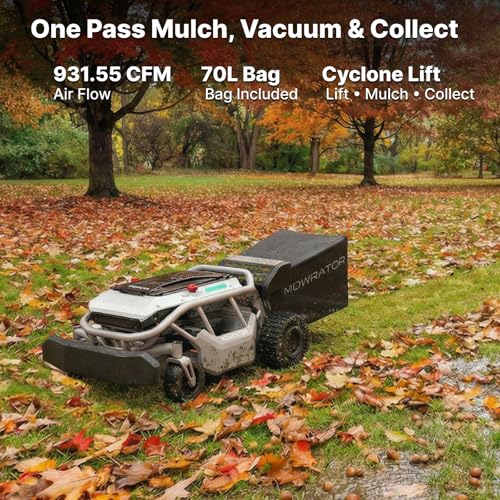 Image of Mowrator S1 2WD 56V 12Ah Remote Control Lawn Mower, 45% (24) Slope, Upgraded with Grip Tread Tires & Metal Hubcaps, 21 inch Steel Blade, 1.8-4.6 inch Height, Covers up to 0.75 Acre, Mulching Blade Included